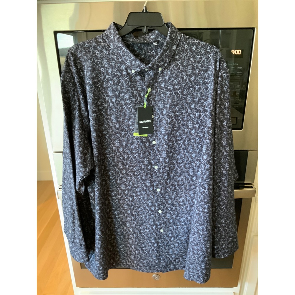 New men's Murano Performance shir 4XB button down some stretch black & white
